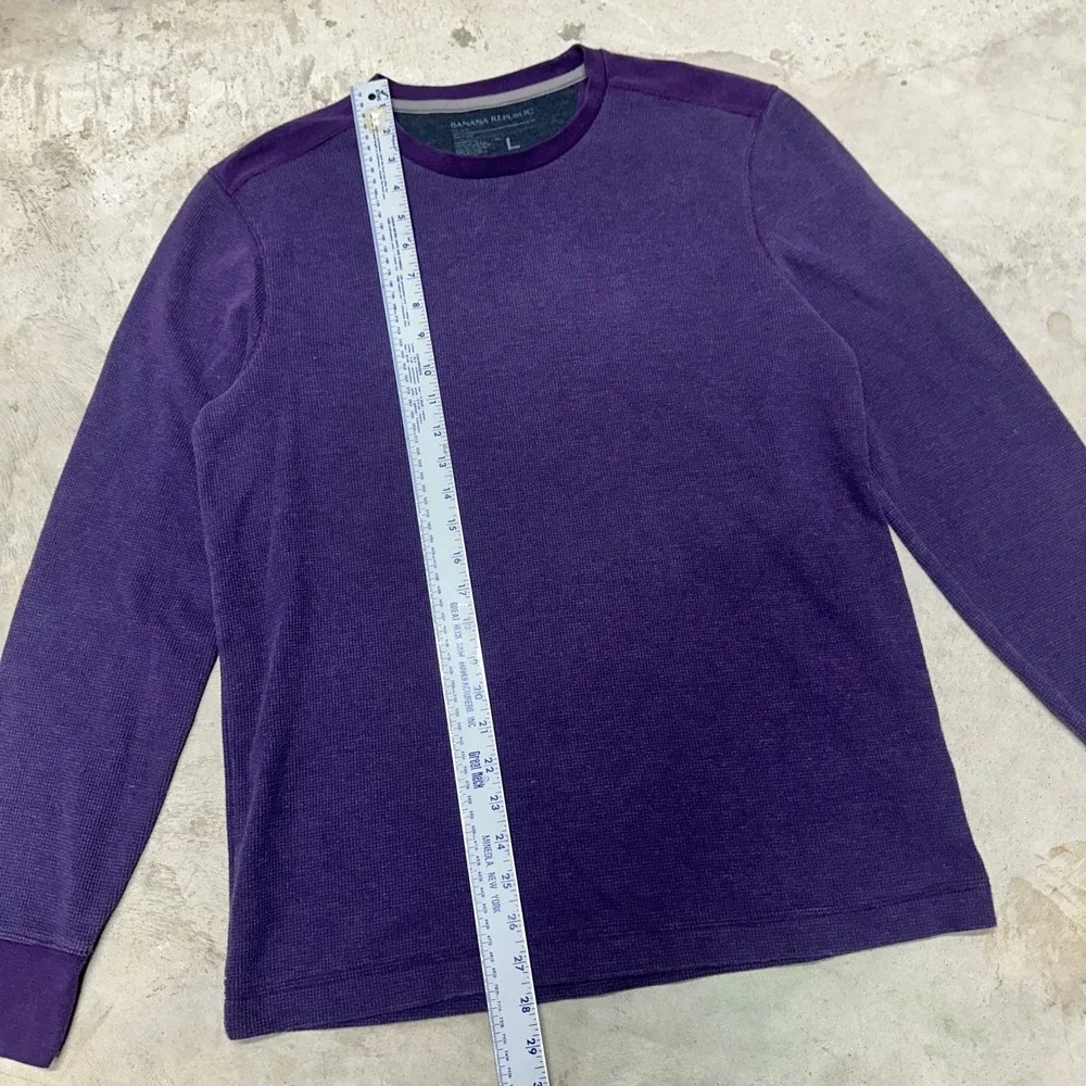 Banana Republic Mens Purple Long Sleeve Crew Neck Cotton Blend Sweater L‎